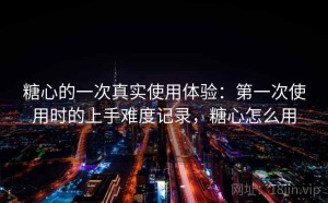 糖心的一次真实使用体验：第一次使用时的上手难度记录，糖心怎么用