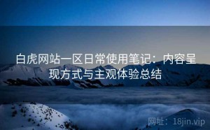 白虎网站一区日常使用笔记：内容呈现方式与主观体验总结