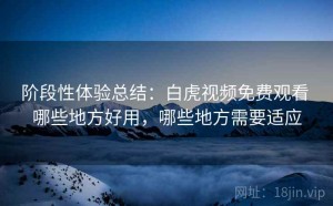 阶段性体验总结：白虎视频免费观看 哪些地方好用，哪些地方需要适应