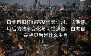 白虎自扣在线完整体验记录：长期使用后的效率变化与习惯调整，白虎自兹相见后是什么生肖
