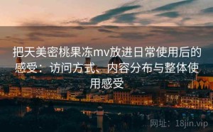 把天美密桃果冻mv放进日常使用后的感受：访问方式、内容分布与整体使用感受