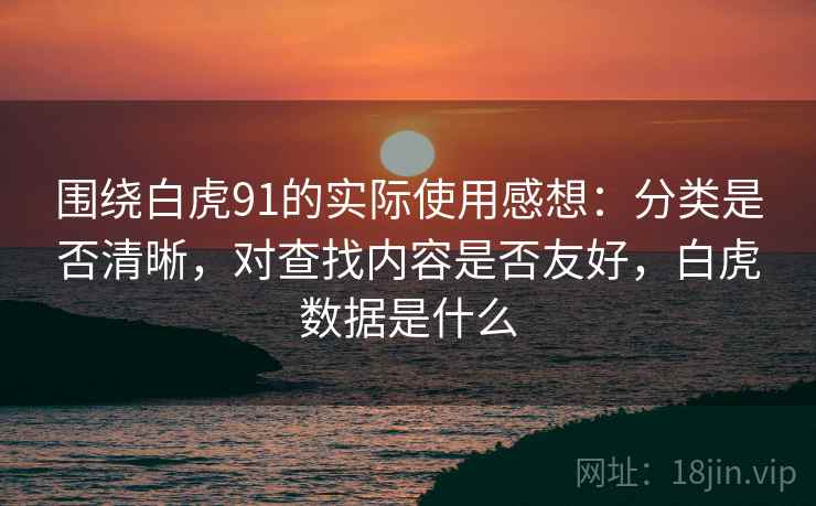 围绕白虎91的实际使用感想：分类是否清晰，对查找内容是否友好，白虎数据是什么