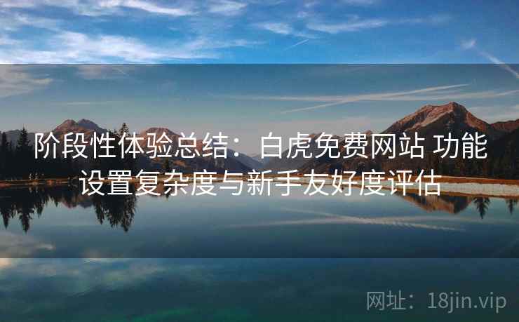 阶段性体验总结：白虎免费网站 功能设置复杂度与新手友好度评估