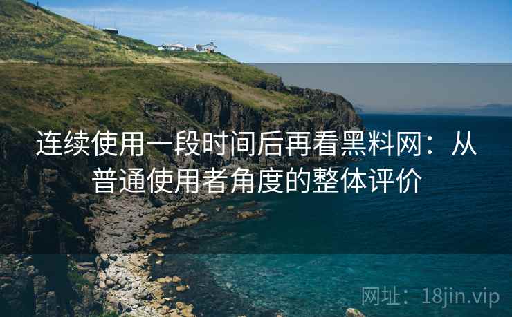 连续使用一段时间后再看黑料网：从普通使用者角度的整体评价
