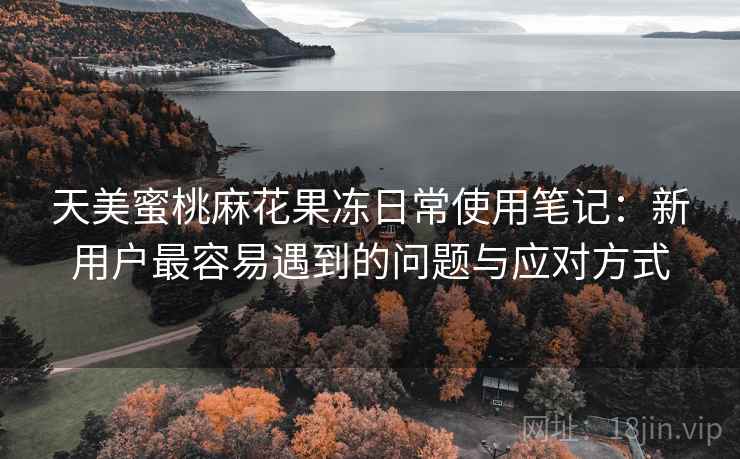 天美蜜桃麻花果冻日常使用笔记：新用户最容易遇到的问题与应对方式