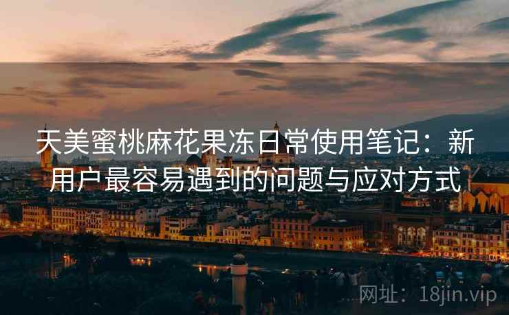 天美蜜桃麻花果冻日常使用笔记：新用户最容易遇到的问题与应对方式